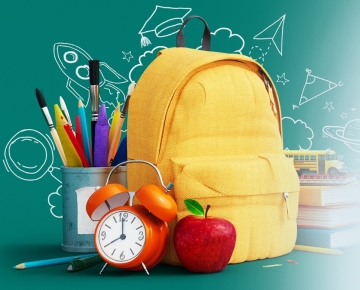 Backpack with school supplies