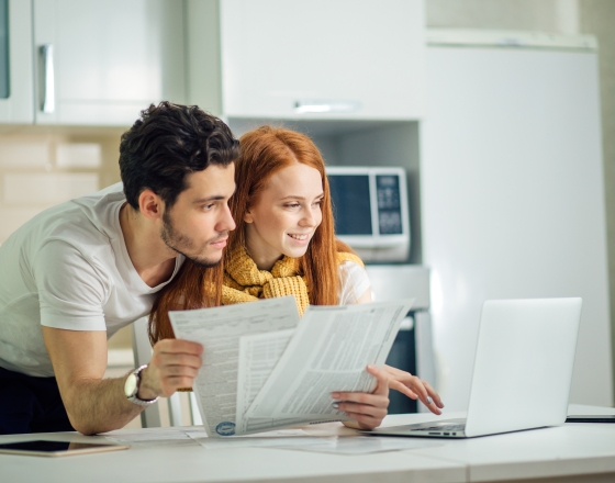 people looking at bills