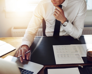 Man working at an office desk