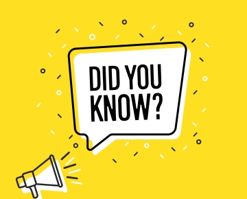 megaphone saying did you know on yellow background