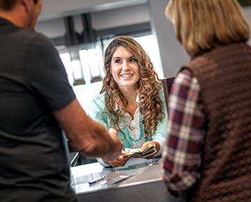 Branch Employee Talking to Customers